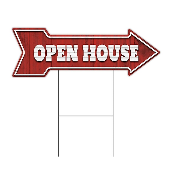 Signmission Open House Arrow Yard Sign Funny Home Decor 30in Wide C-ARROW10-999694 - main